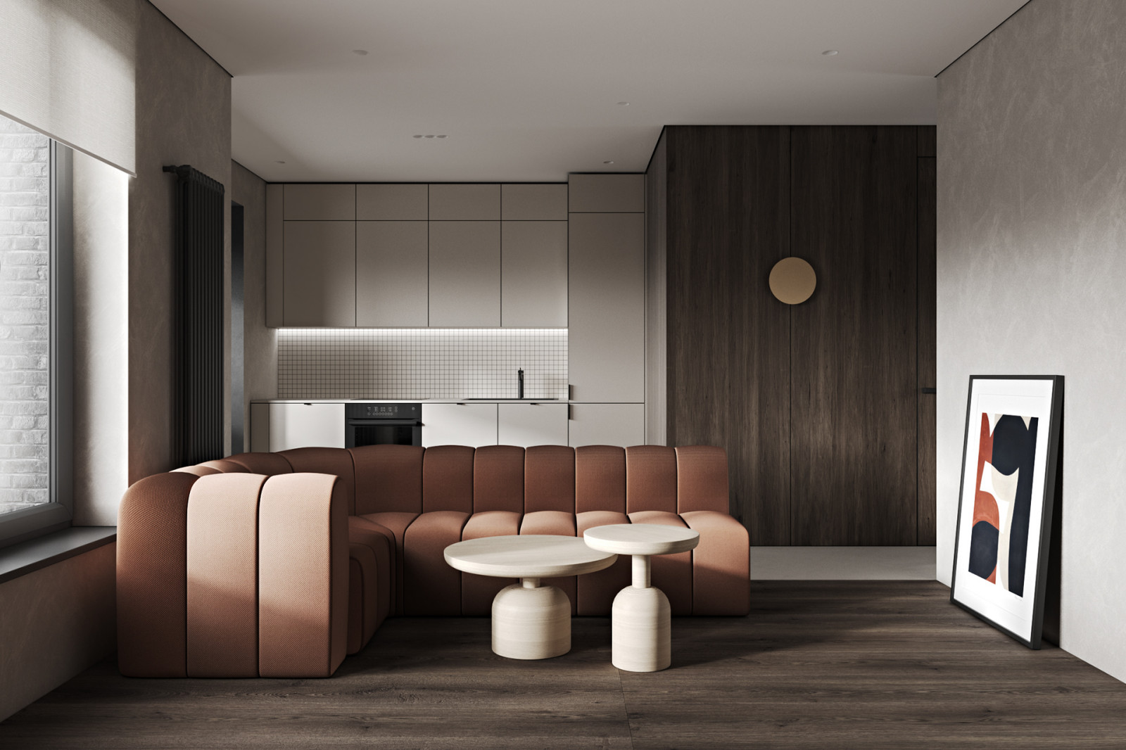 Кухня-гостиная объединённая с лоджией