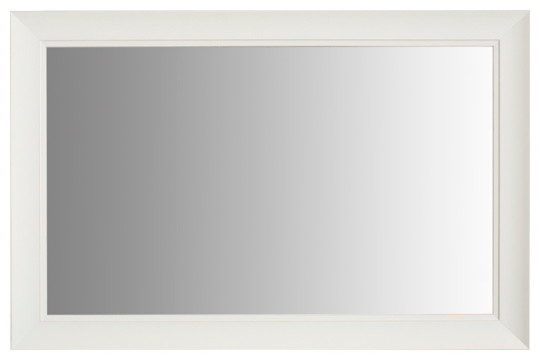 white framed mirror