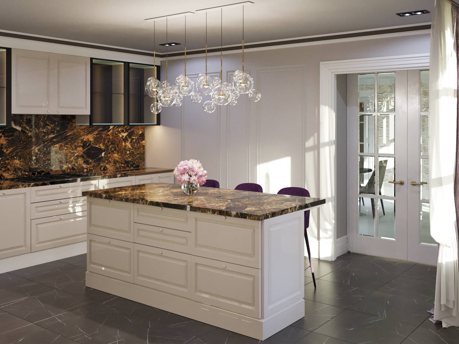 Кухня видом на сад