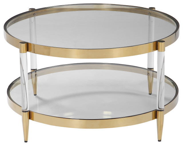 Uttermost Kellen Glass Coffee Table Midcentury Coffee Tables by