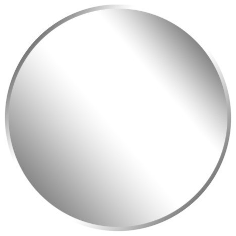 Round Beveled Polished Frameless Wall Mirror With Hooks 36