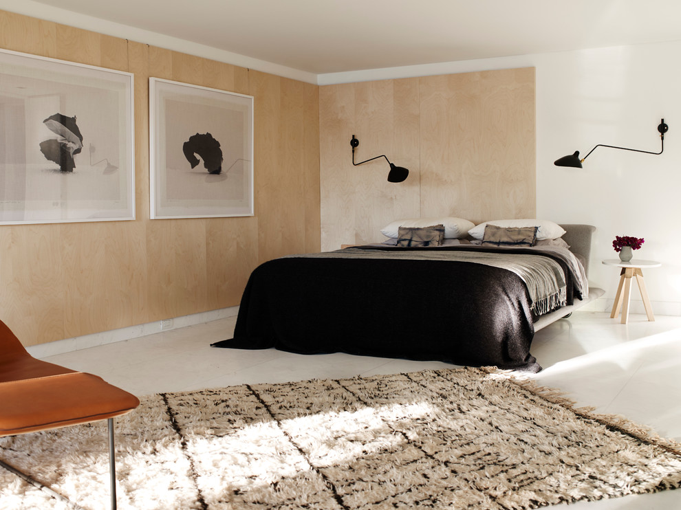 Design ideas for a contemporary master bedroom in Sydney.