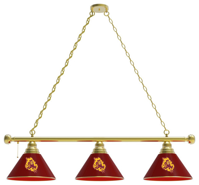 Holland Bar Stool 3 Shade Billiard Light With Brass Fixture BL3BRArizSt