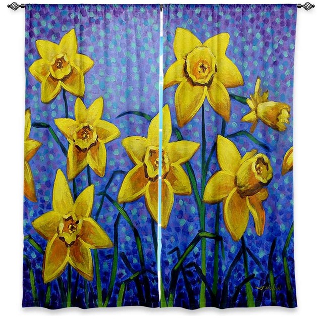 Spring Daffs III Window Curtains, 80"x61", Lined