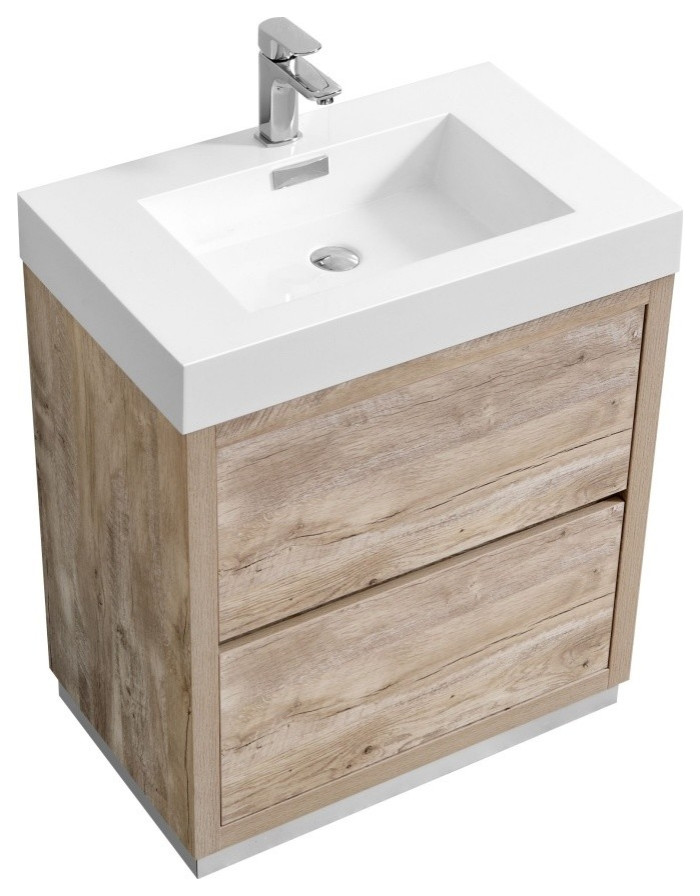 Bliss 36" Free Standing Bathroom Vanity, 30" Contemporary Bathroom