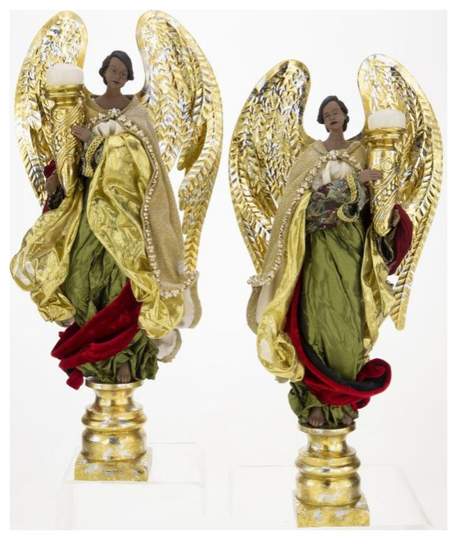 Mark Roberts Christmas 2021 African-American Pedestal Angel 22'', Set ...