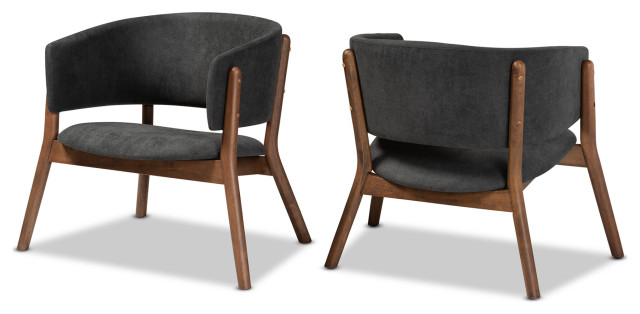 Baron Dark Grey and Brown Finished Wood 2-Piece Living Room Accent ...
