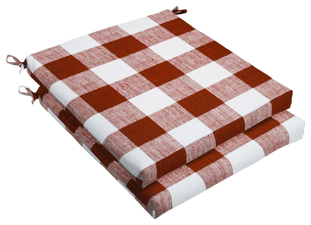 Stewart Red Buffalo Plaid Chair Cushion, Set of 2, 19x19 - Farmhouse ...