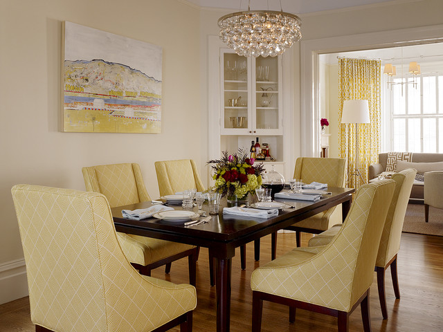 Transitional Dining Room classique-chic-salle-a-manger