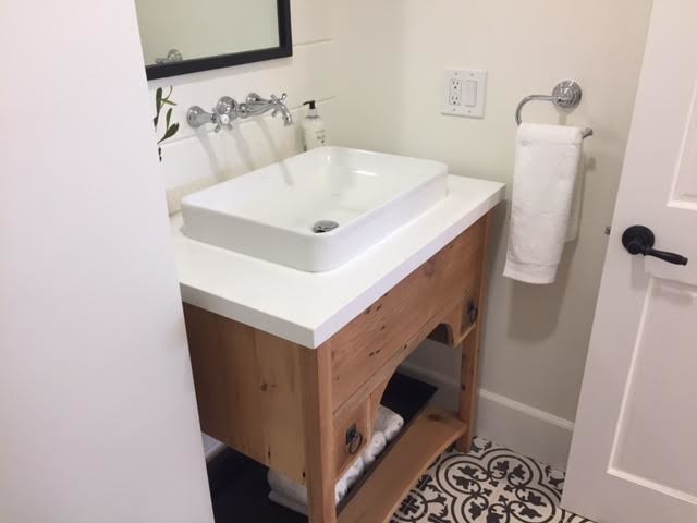 Closet becomes powder room