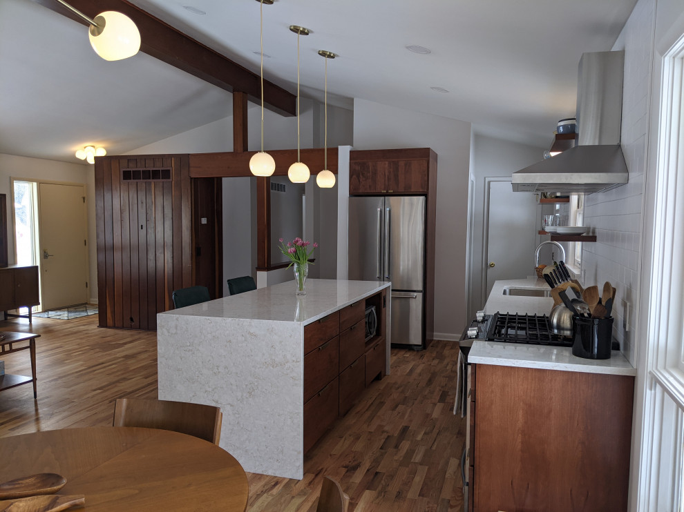 Inspiration for a midcentury kitchen in Grand Rapids.