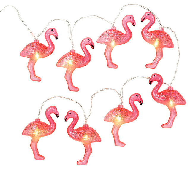 Flamingo String Lights - Tropical - Outdoor Rope And String Lights - by Jollity & Co