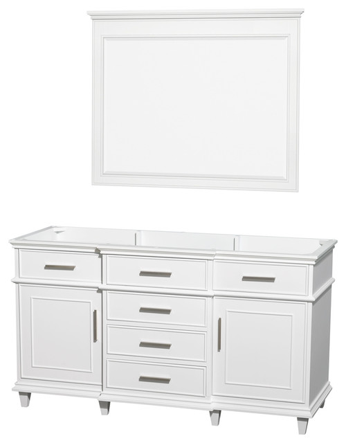 Wyndham Collection 60 Berkeley White Single Vanity No Countertop Sink