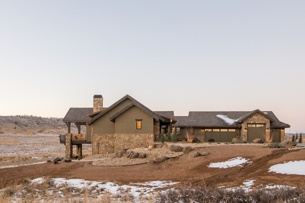 Inspiration for a rustic home design remodel in Denver