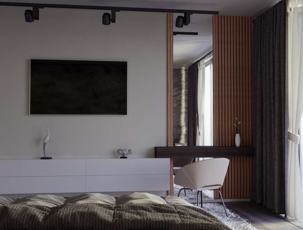 3д визуализация спальни