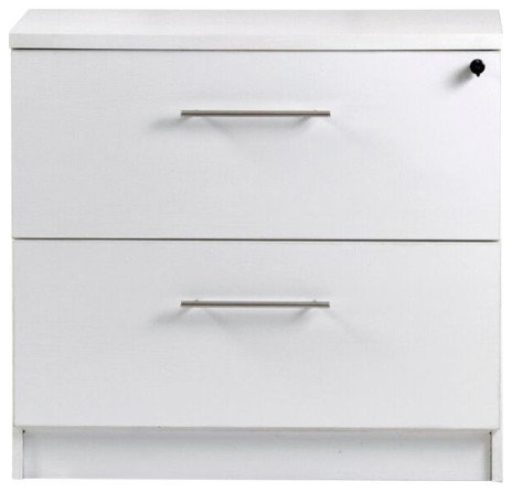 32 Assembled White Locking Lateral File With Chrome Accents
