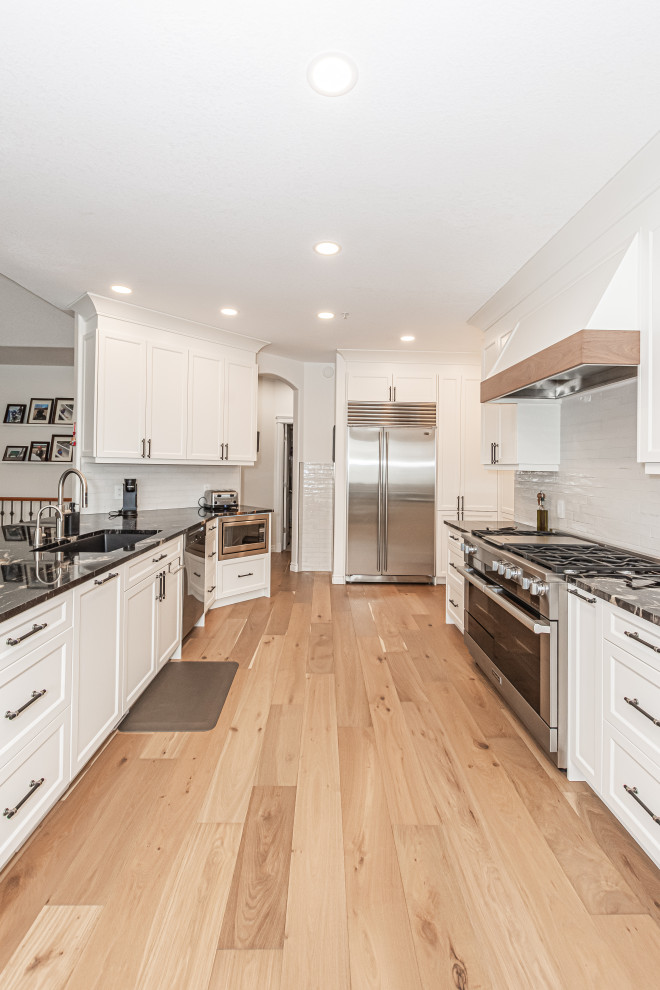 Inspiration for a transitional kitchen remodel in Edmonton