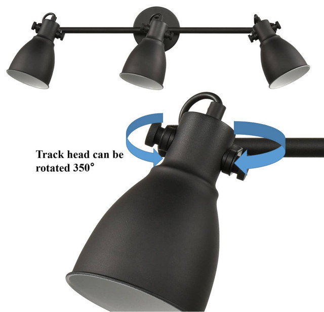 Black Wall Mounted Ceiling Tracking Lighting Industrial Style ...
