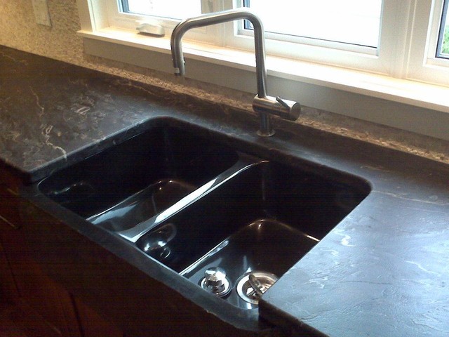 Leather look granite countertops