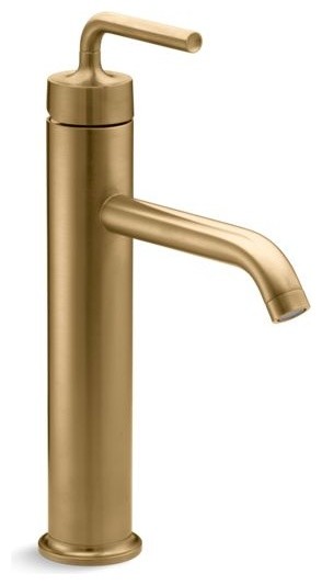 Kohler Purist Tall 1-Handle Bathroom Faucet, Vibrant Moderne Brushed Gold