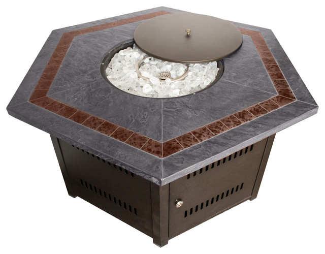 Hexagon Fire Pit With Slate Table Transitional Pits By Az Hexagon Fire Pit With Slate Table