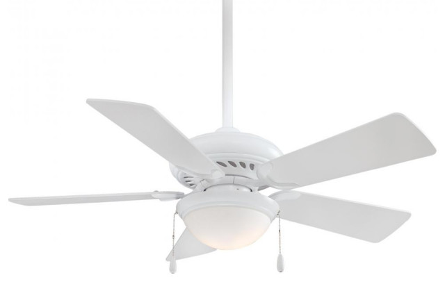 44 Ceiling Fan W Led Light Kit By Minka Aire F563l Sp Wh In White Finish Transitional Fans Hansen Whole Houzz - Minka Aire Light Wave Ceiling Fan 44