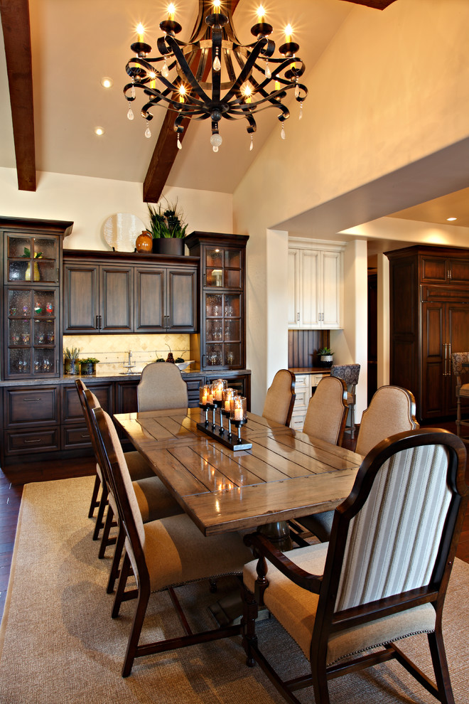 Example of a transitional dining room design in Phoenix