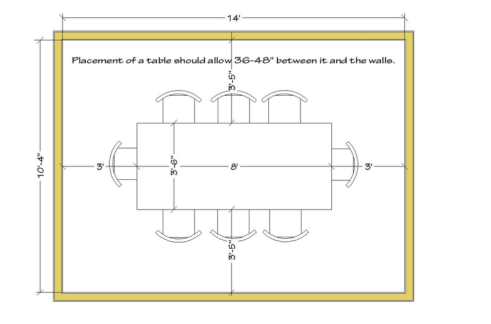 What size dining tables work well in a 12x12 dining room? Round, recta