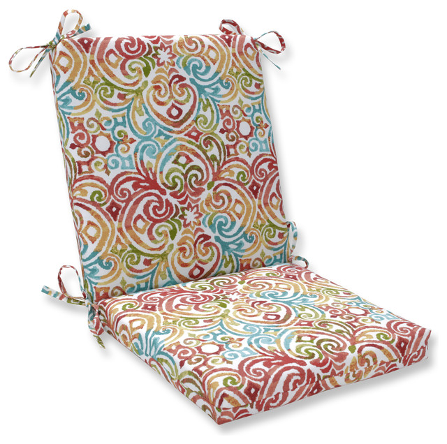 Corinthian Dapple Squared Corners Chair Cushion Mediterranean