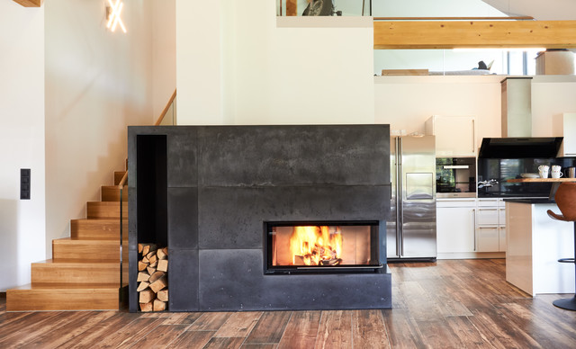 Eckkamin modern-living-room