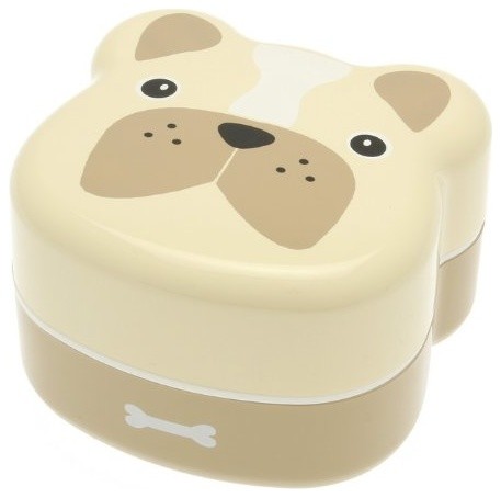 Kotobuki 2-tier Bento Box, Brown Pug