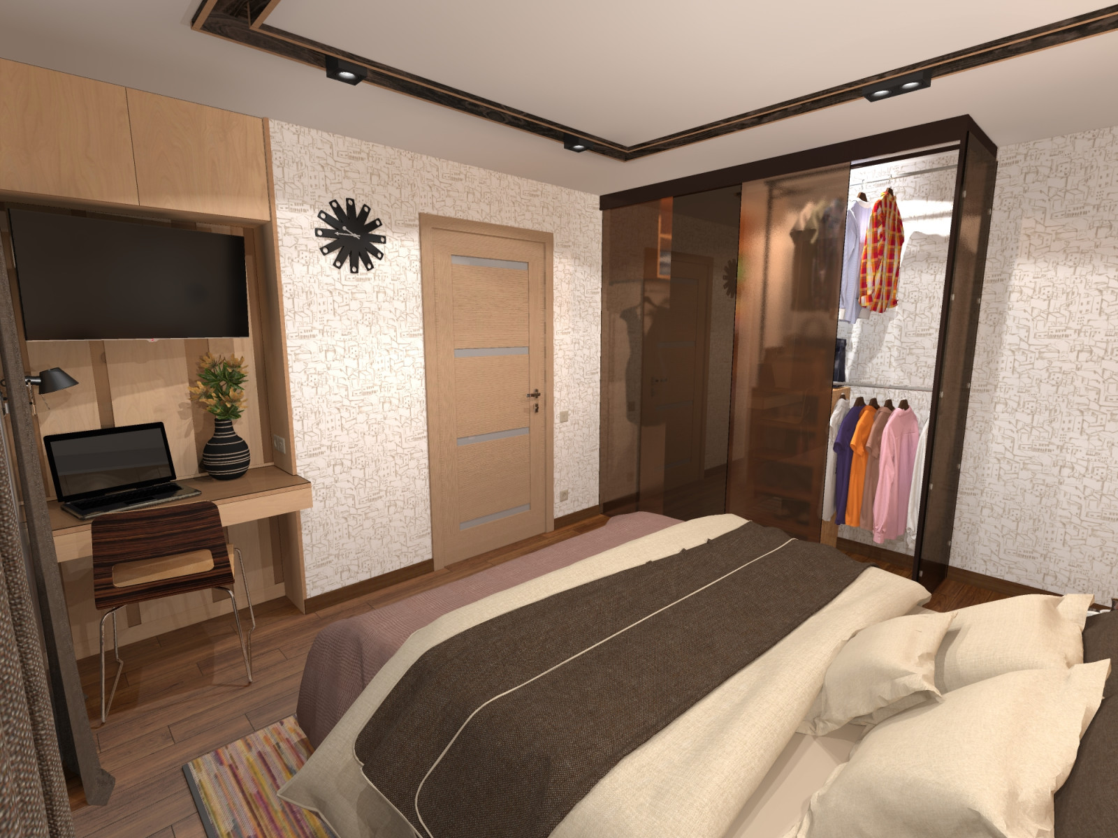 Спальня светлая