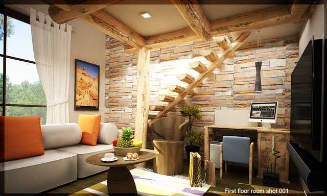Bed Rooms rustic-rendering