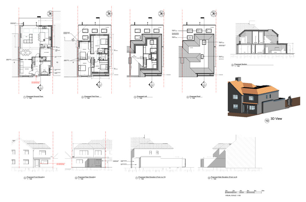 Double Storey Front/Side and Rear Extension and Porch Extension - Buckhurst Hill