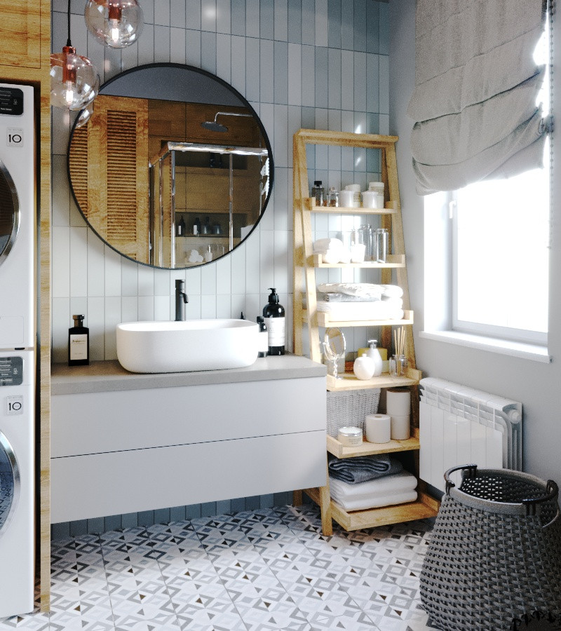 дизайн ванной комнаты в скандинавском стиле