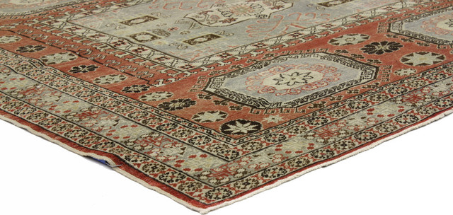 Cool square accent rugs Consigned Distressed Antique Sivas Square Accent Rug 4 5x4 3 Mediterranean Area Rugs By Esmaili And Antiques Inc Houzz
