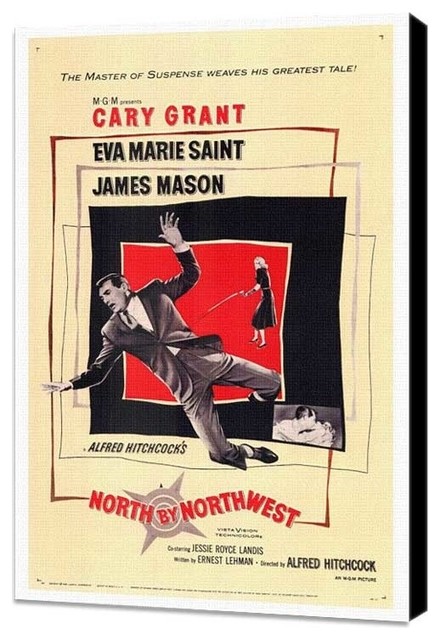 North By Northwest 27 x 40 Movie Poster - Style A - Museum Wrapped Canvas