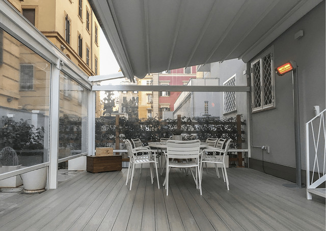 Pergotenda su terrazzo contemporary-deck