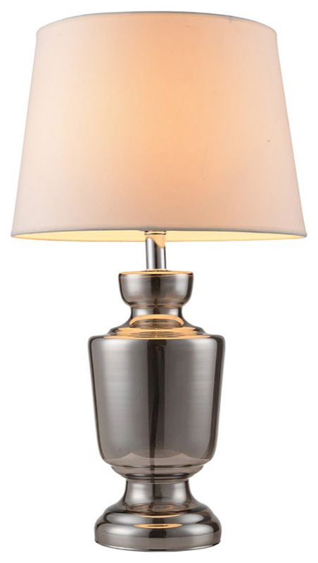 Woodbridge Lighting Sonya Metal Table Lamp with Shade in Chrome/Black Glass