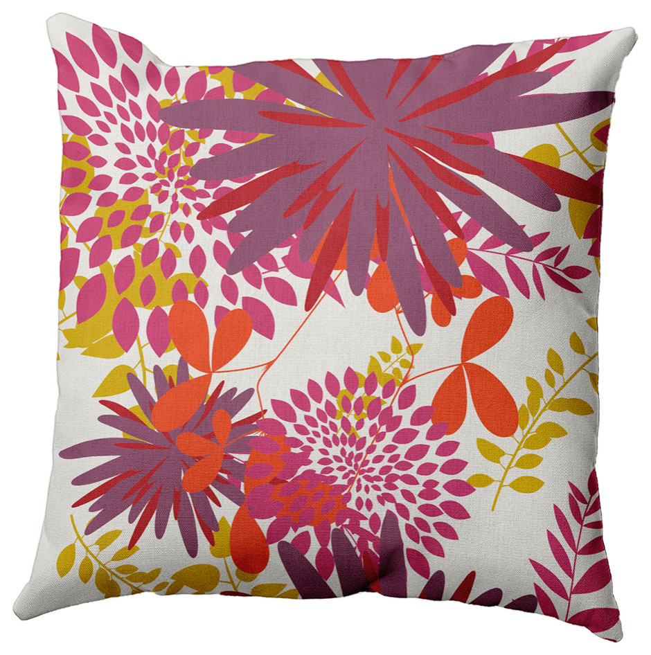 Jumble Floral Decorative Throw Pillow, Muted Purple, 18"x18"