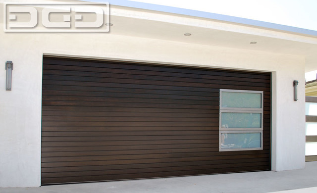 A Custom Designed Modern Garage Door With Frosted Glass Panes ...