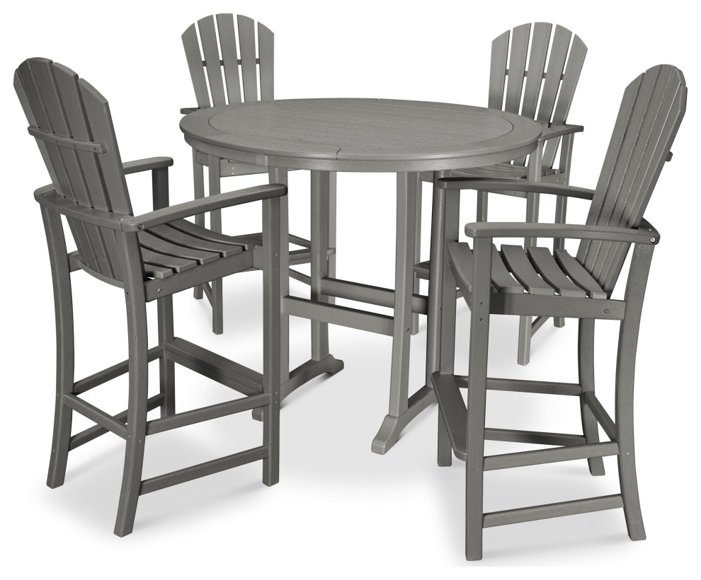 POLYWOOD 5Piece Palm Coast Bar Set Transitional Outdoor Pub And Bistro Sets by POLYWOOD