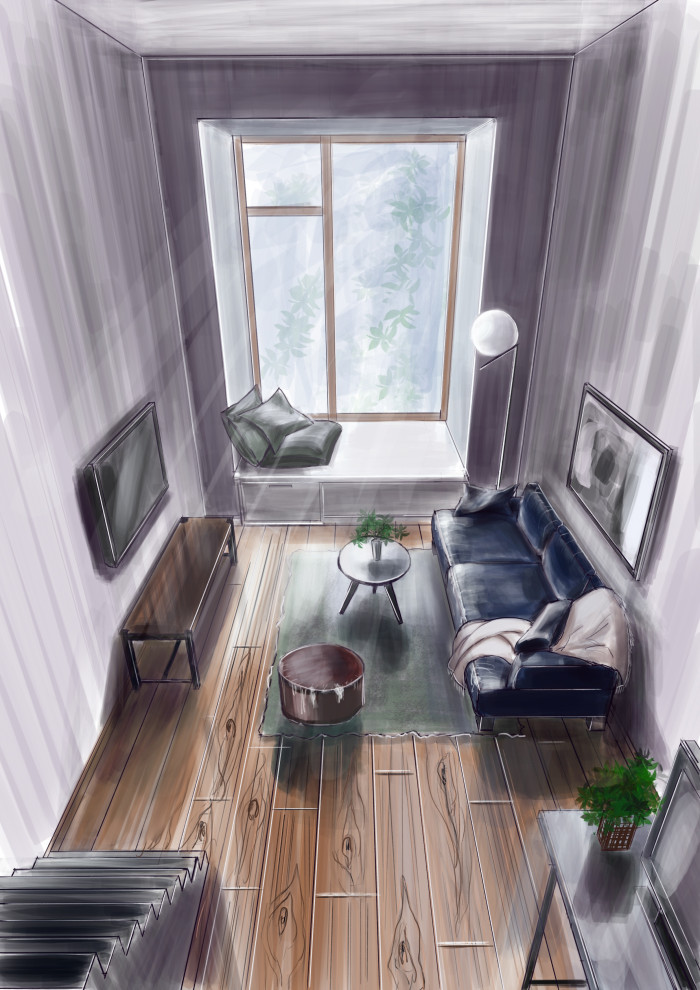 Визуализация гостиной