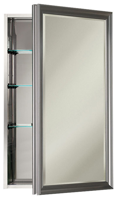 Studio V 15 X 25 Satin Nickel Medicine Cabinet Traditional