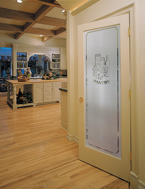Frosted Pantry Decorative Glass Interior Door Traditional
