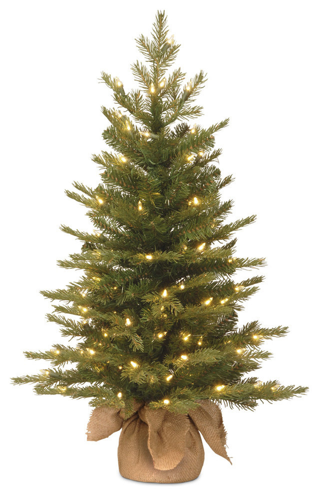 2' Nordic Spruce Tree With Clear Lights, 3'