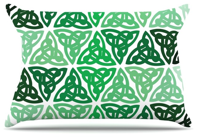 KESS Original "Celtic Knot Green" Forest Mint Pillow Case, Standard, 30"x20"
