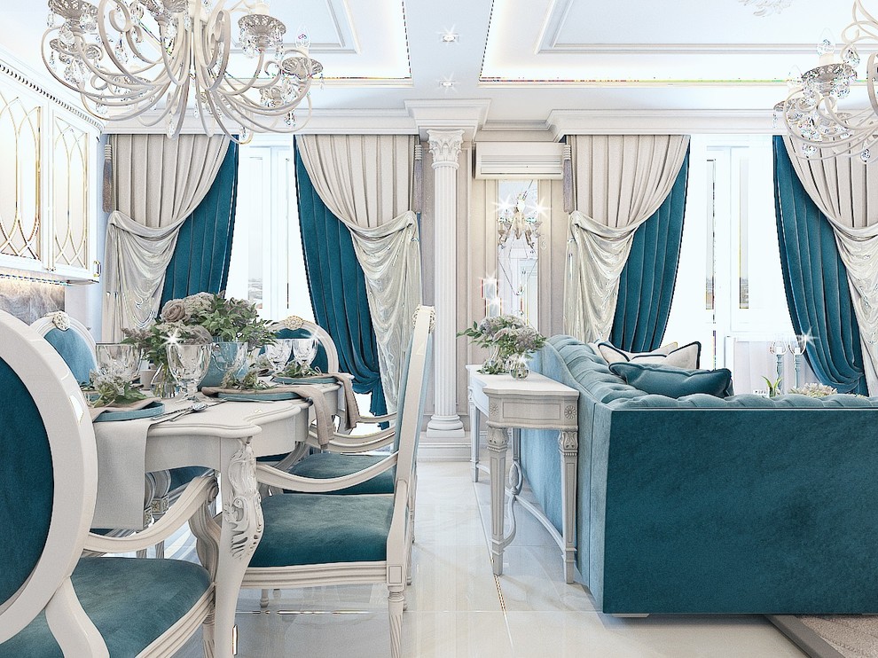 Кухня-гостиная-холл в 3-комнатной квартире. г.Ростов-на-Дону