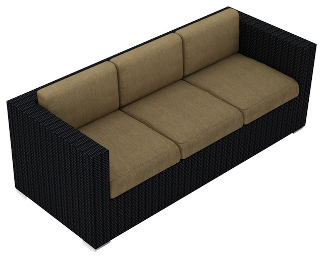Urbana Modern Wicker Sofa Tropical Outdoor Sofas By Patio Urbana Modern Wicker Sofa Beige