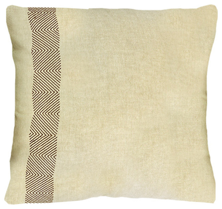 Linen Chevron Pillow, Brown